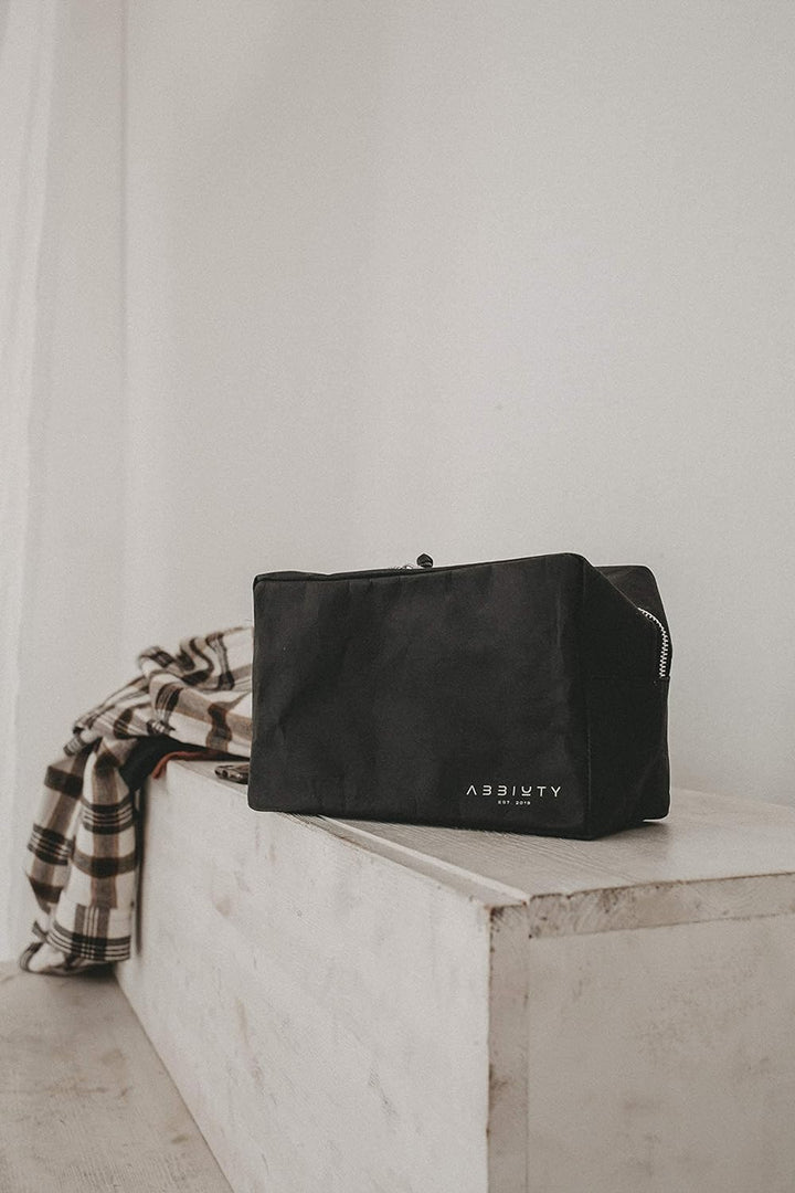 Abbiuty Kulturbeutel (Recyceltes und veganes Kraftpapier) hochwertige Kulturtasche für Frauen und Mä