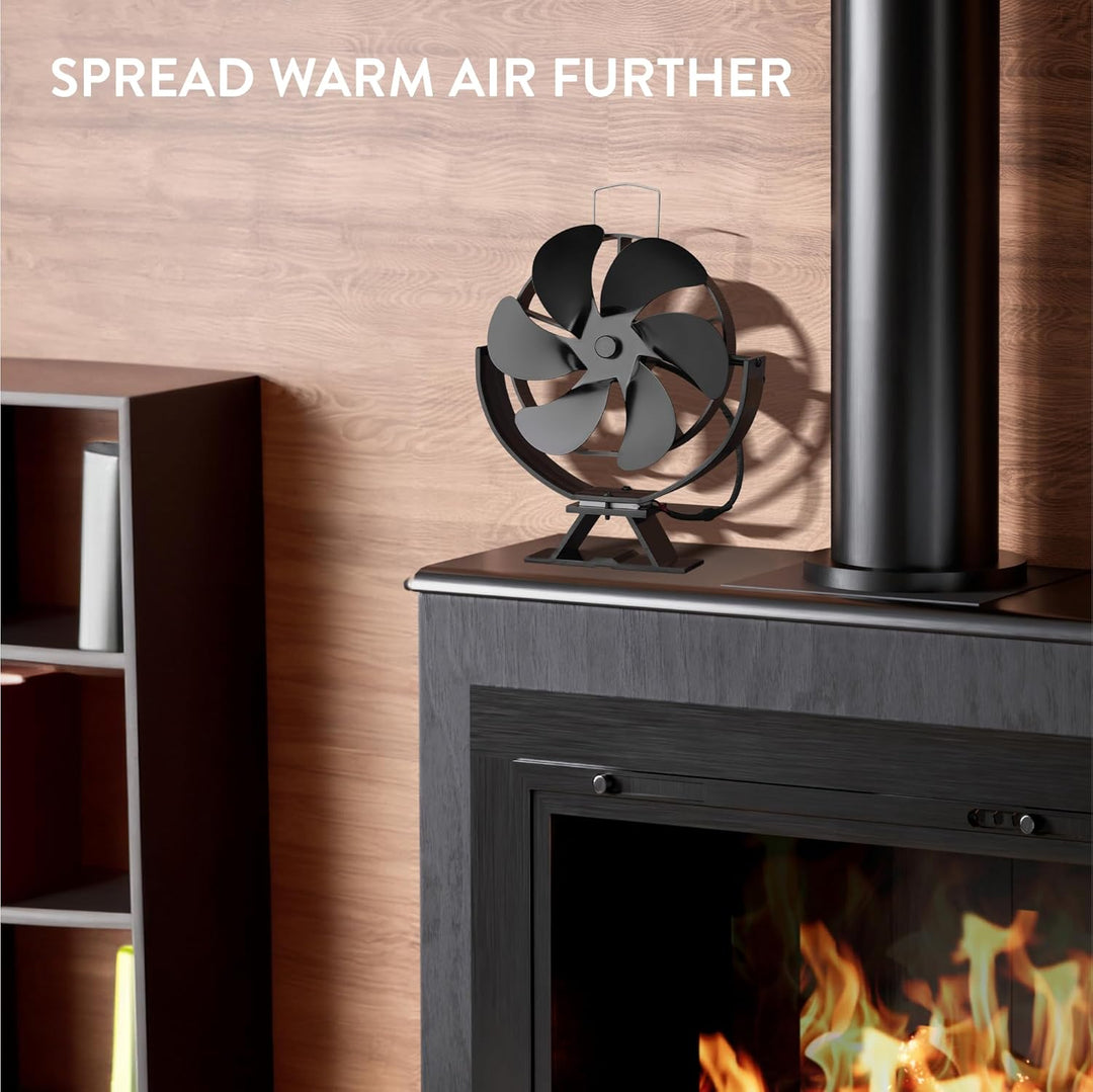 Navaris 6 Flügel Kaminventilator ohne Strom - Ofenventilator Ventilator für Kaminofen - leise Zirkul