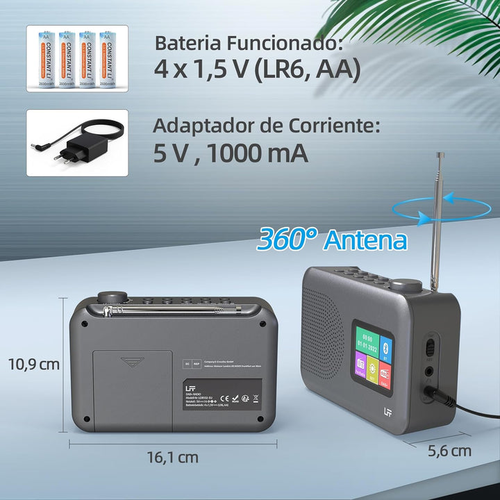 Dab Radio, LFF DAB Digitalradio, Radio Klein UKW-Digitalradio, DAB Plus Radio, Küchenradio mit Kabel