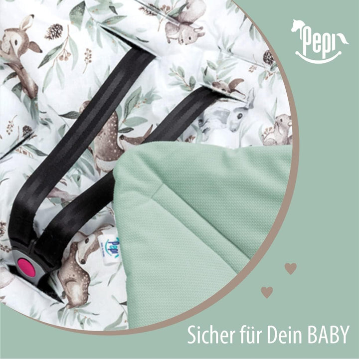 Pepi - Einschlagdecke Babyschale - 90x90 cm - Kinderwagen Decke - Babyschale Decke - Baumwolle Babyd