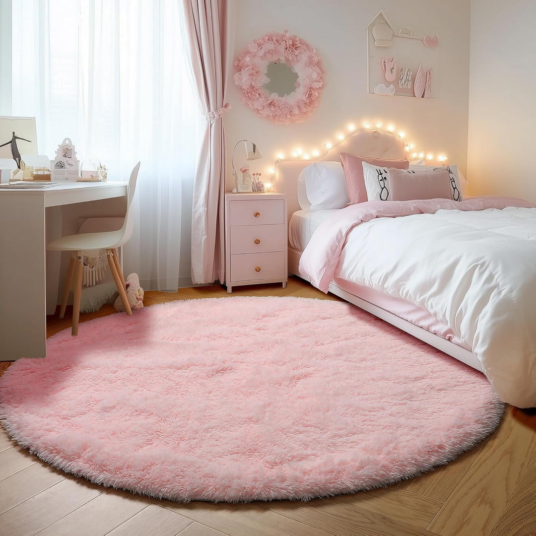 Teppich Rund Wohnzimmer Hochflor Teppiche Langflor Wohnzimmerteppich für Wohnzimmer Flauschiger Tepp