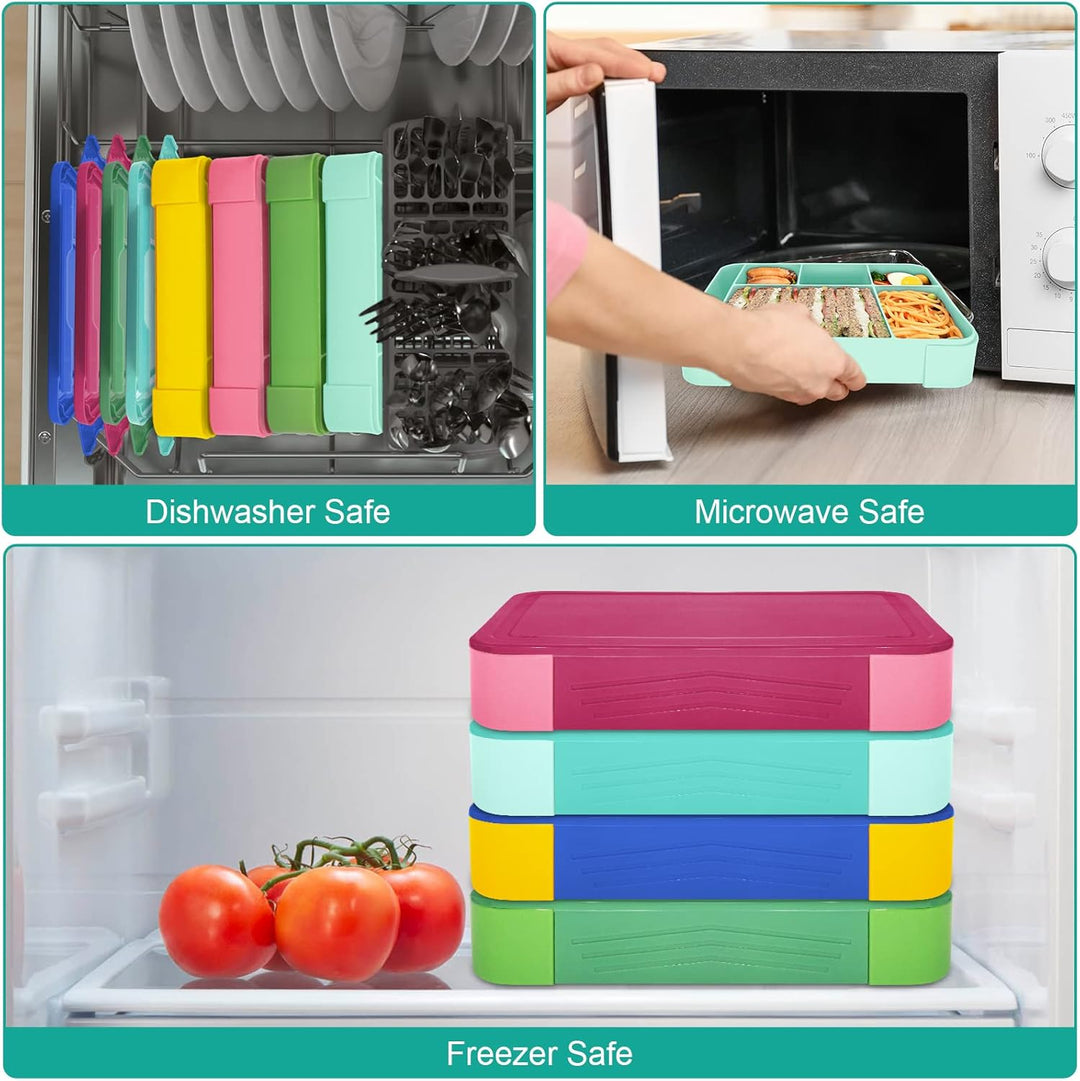 IJIAMY Brotdose Kinder mit Fächern, 1300ml Jausenbox Kinder, Auslaufsicher Bento Box, Lunchbox Kinde