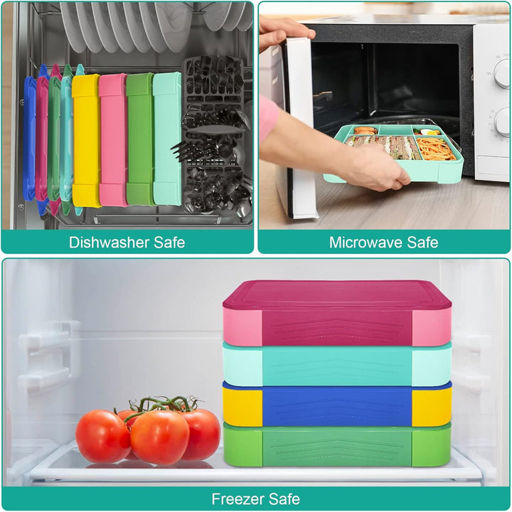 IJIAMY Brotdose Kinder mit Fächern, 1300ml Jausenbox Kinder, Auslaufsicher Bento Box, Lunchbox Kinde