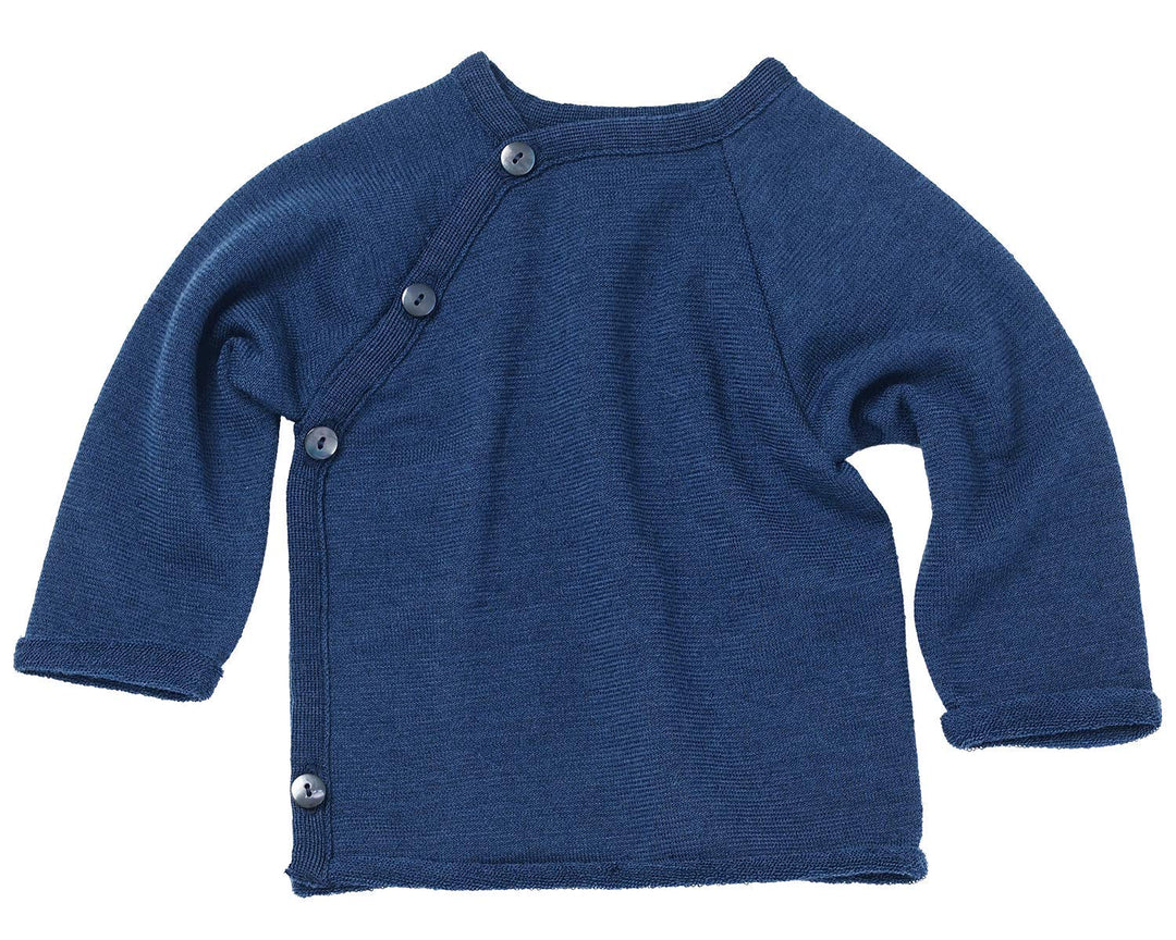 Reiff JaPu Wolle/Seide Schlüttli Wickelpullover Jacke Uni kbT KBA Gr. 50-92 86-92 Marine, 86-92 Mari