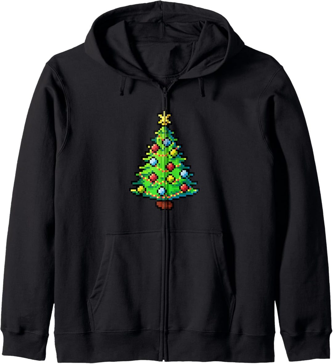 Weihnachtsbaum Pixel Geschenke Hässliche Weihnachten Kapuzenjacke
