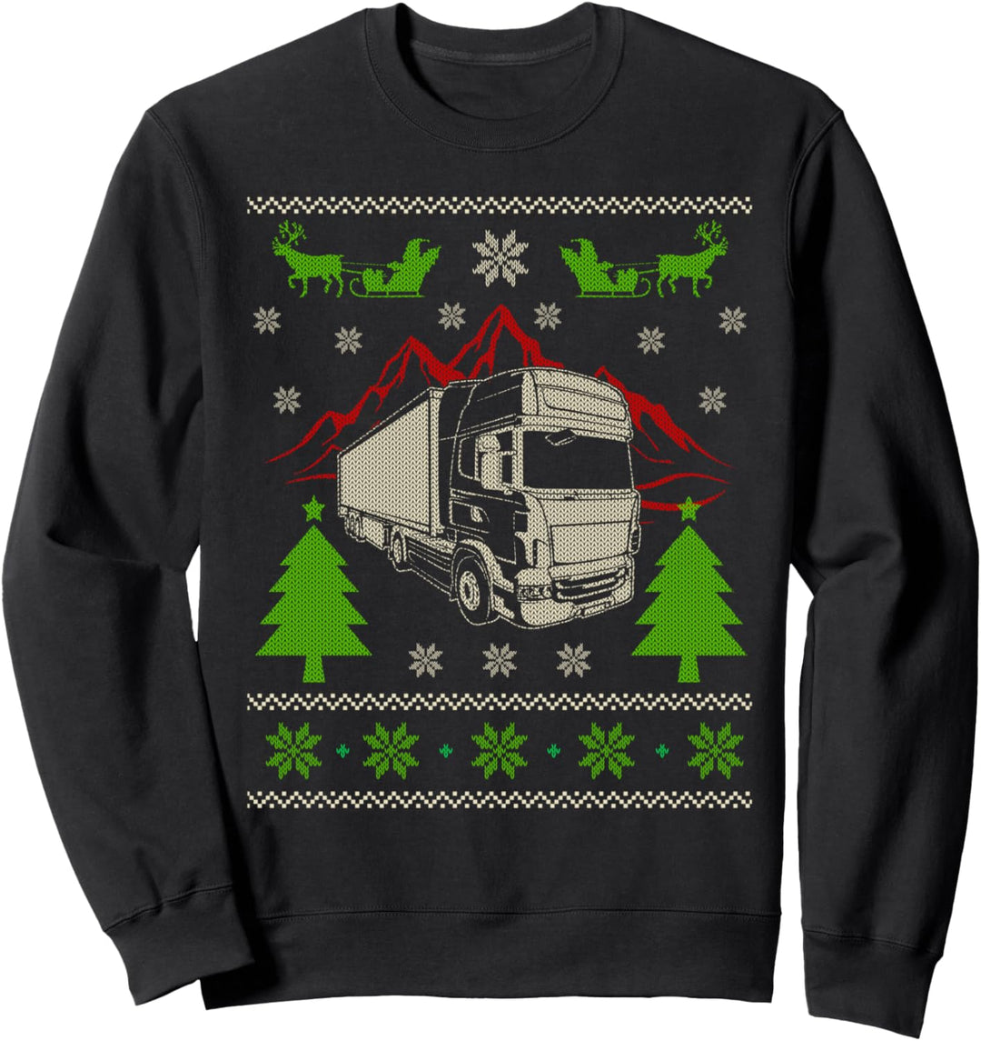 Weihnachten Ugly Christmas Geschenk LKW Fahrer Lastwagen Sweatshirt