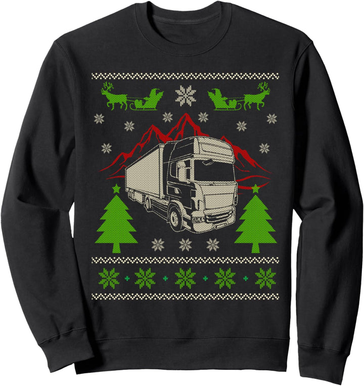 Weihnachten Ugly Christmas Geschenk LKW Fahrer Lastwagen Sweatshirt