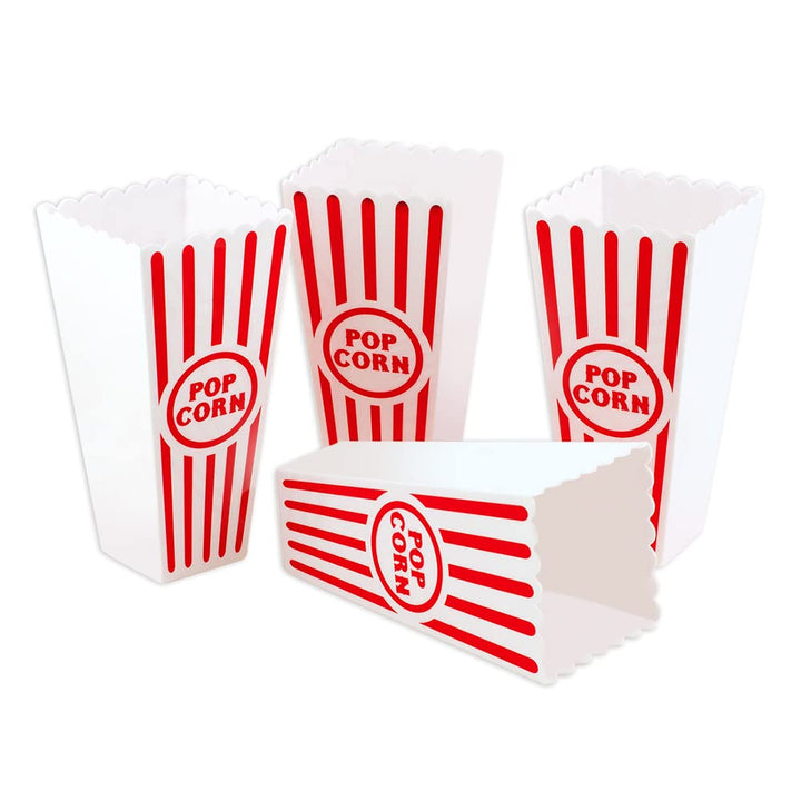 Novelty Place Kunststoff rot &amp; weiss gestreiften klassischen Popcorn-Behälter für Movie Night - 7,8