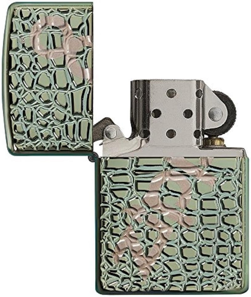 Zippo 207 Woodchuck Compass Benzinfeuerzeug, Messing, Transparent, 30 x 3,5 x 5,5 cm, Transparent