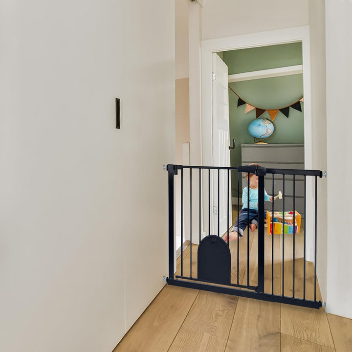 Froadp Türschutzgitter Baby Treppengitter 105-115cm Kindergitter ohne Bohren Türgitter mit Tür für H