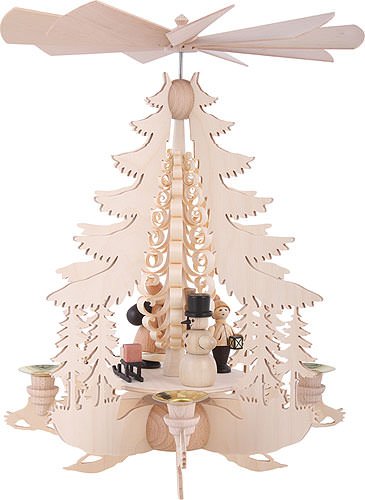 Weihnachtspyramide 1-stöckige Pyramide mit Weihnachtsfiguren - 35cm - Original Erzgebirge