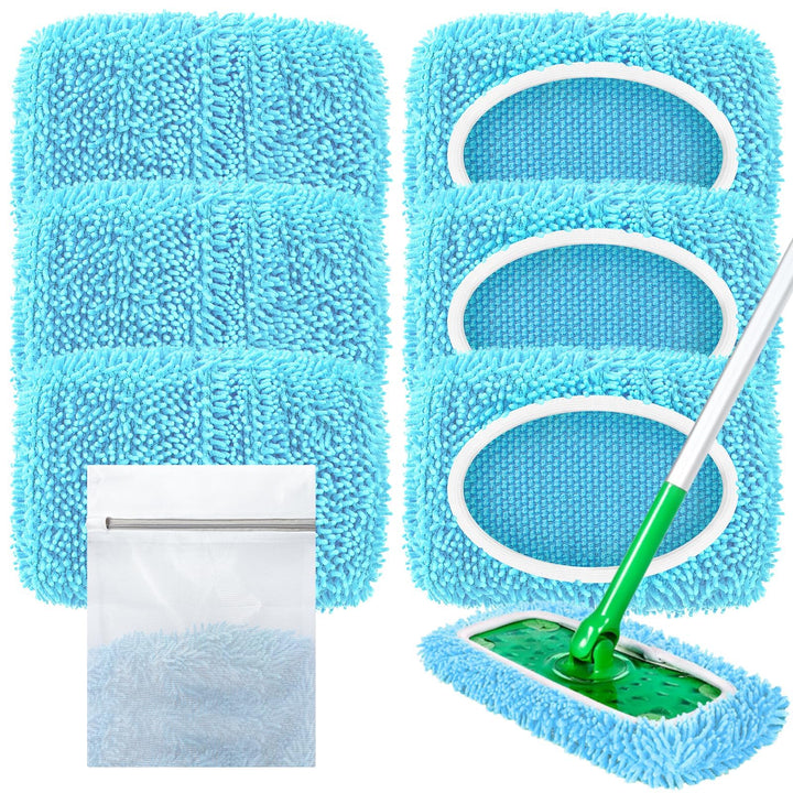 6 Stück für Swiffer Feuchte Bodentücher, Ideal für Swiffer Bodenwischer Nass, Waschbar für Swiffer B