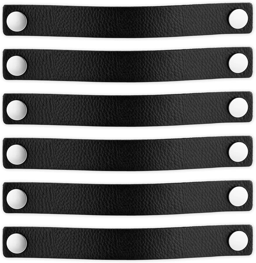 Brute Strength - Ledergriffe für Möbel - Schwarz - 4 Stück - 25 x 3 cm - Schrankgriff, Türgriff für