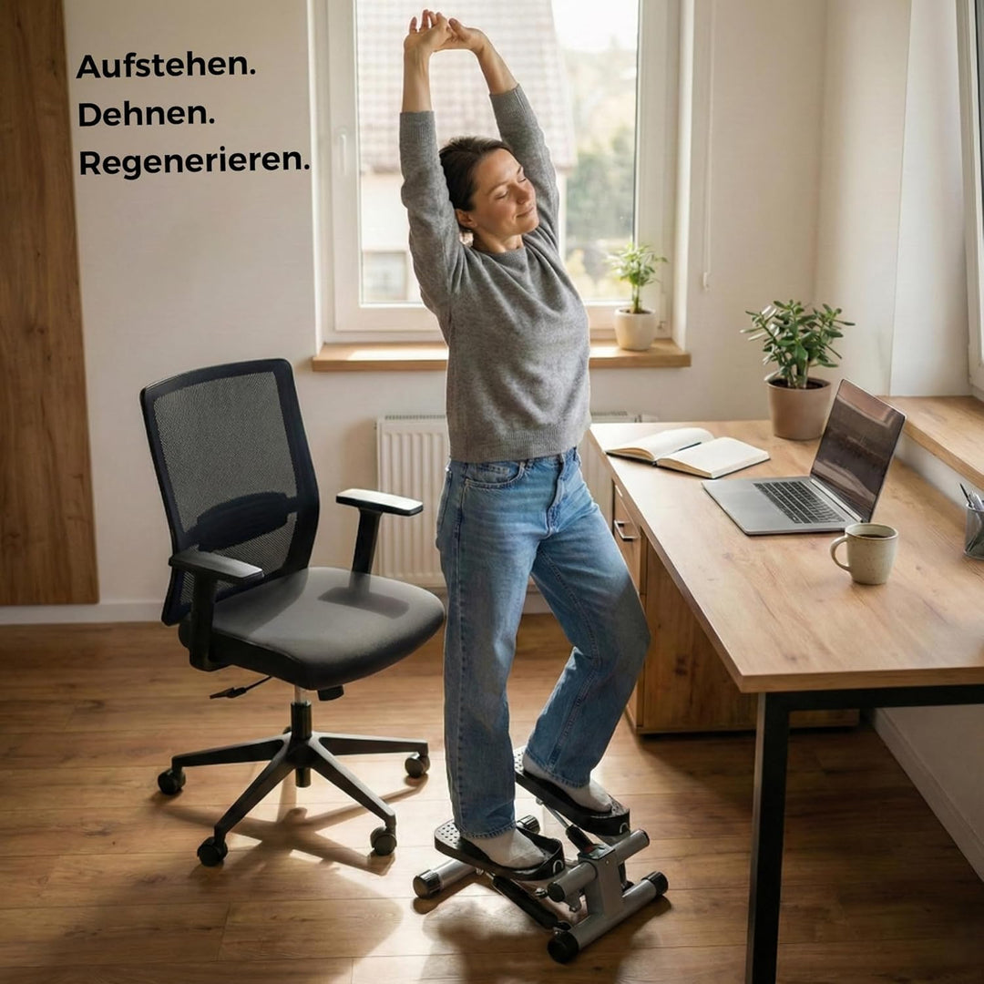 Niceday Mini Stepper für Zuhause | Up-Down Swing Stepper mit Power Ropes | Stepper Hometrainer mit L