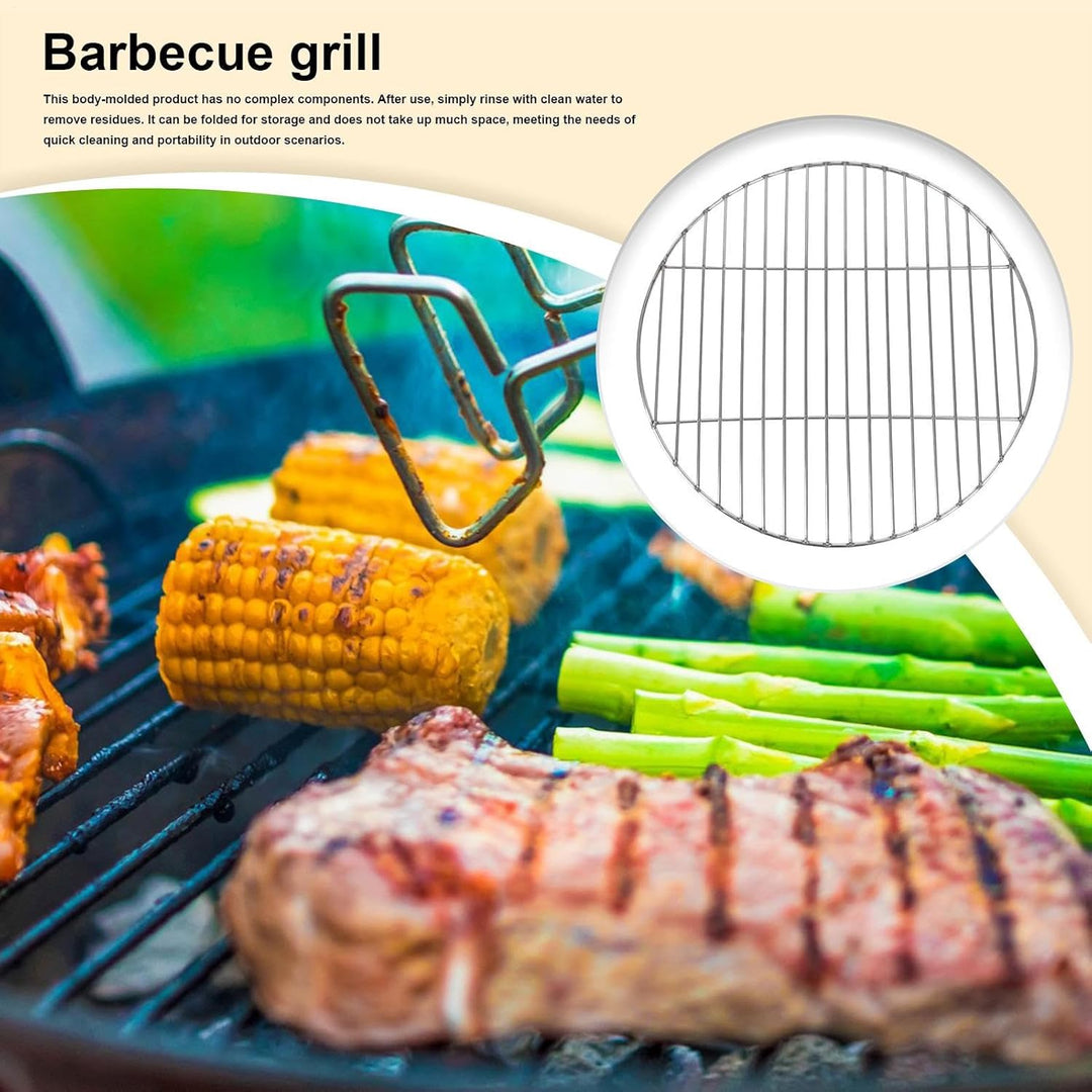 Runder Edelstahl Grillrost 33cm/38cm, BBQ Grillgitter Edelstahl Backblech Für Camping, Picknick, Gar