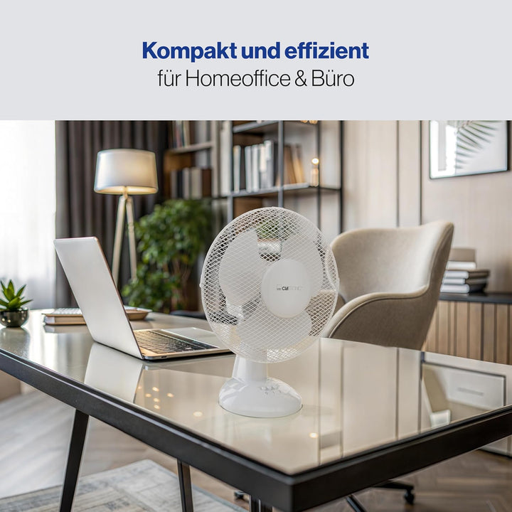 Clatronic Ventilator für Tisch / Tischventilator VL 3601; Mini-Fan für Schlafzimmer, Büro, Wohnmobil