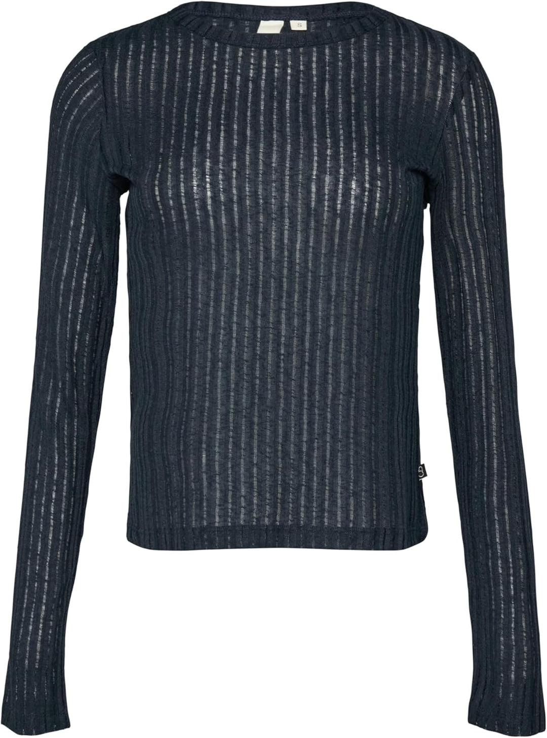 QS Leicht transparentes Longsleeve mit Strukturmuster S 5872_tiefblau, S 5872_tiefblau