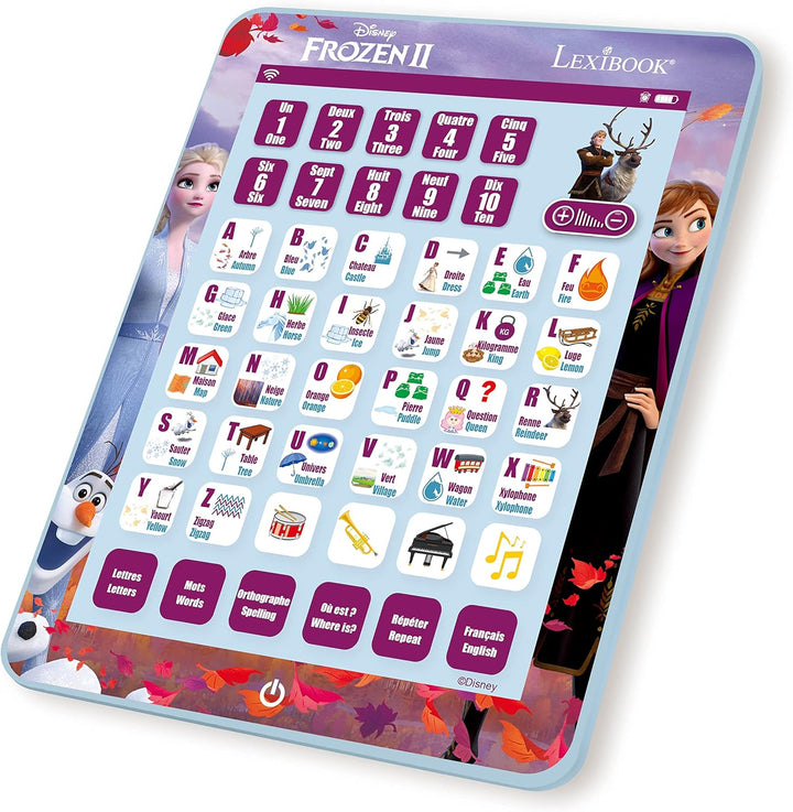Lexibook JCPAD002FZi17 Die Eiskönigin Edukacyjny dwujęzyczny interaktywny Tablet Frozen, języki angi