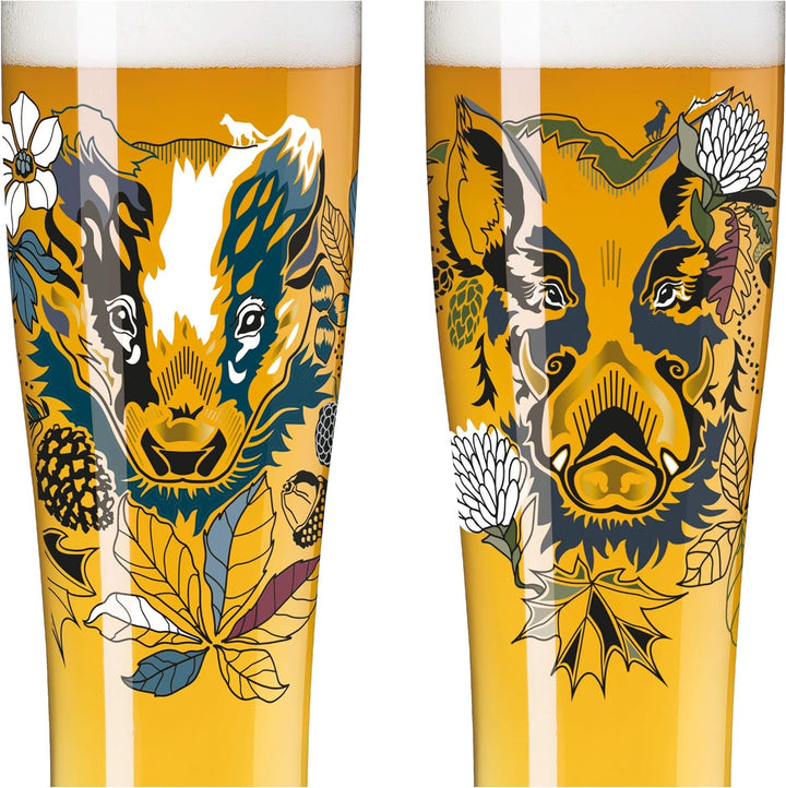 Ritzenhoff 3481004 Weizenbierglas 500 ml – 2er Set – Serie Brauchzeit Set Nr. 4 – 2 Stück mit mehrfa