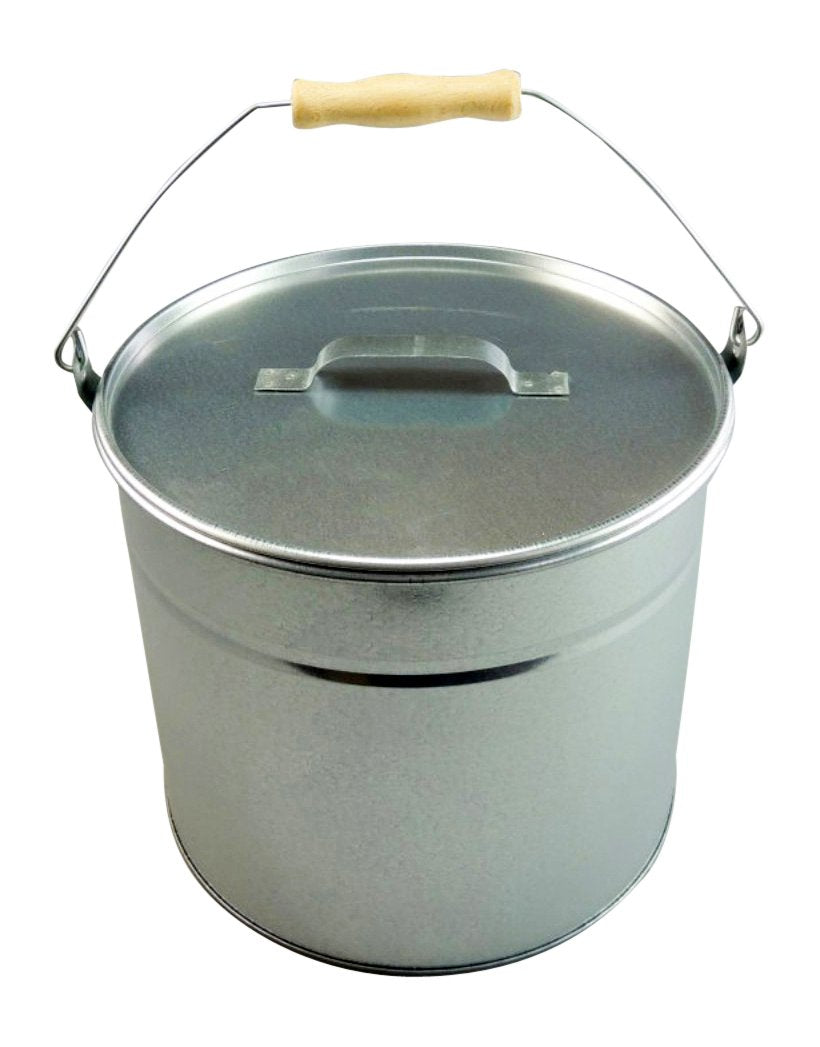 Ascheeimer Kohleeimer Mülleimer 25l, 15l oder 14l verzinkt mit Deckel, 15l