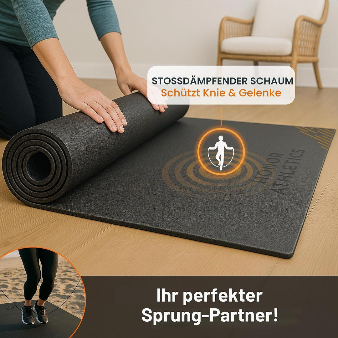 Honor Athletics Premium Springseil-Matte – 1/4" starke hochdichte Gummi-Matte | Rutschfeste Oberfläc
