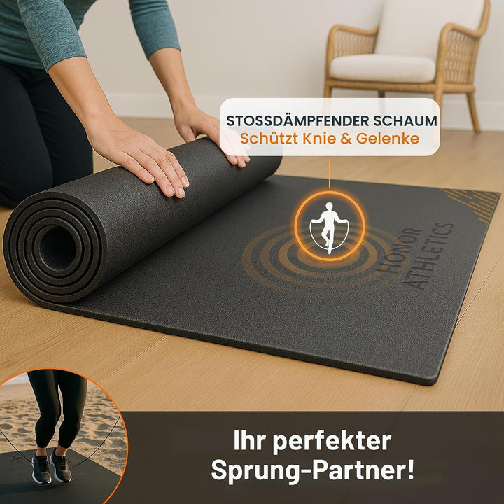 Honor Athletics Premium Springseil-Matte – 1/4" starke hochdichte Gummi-Matte | Rutschfeste Oberfläc