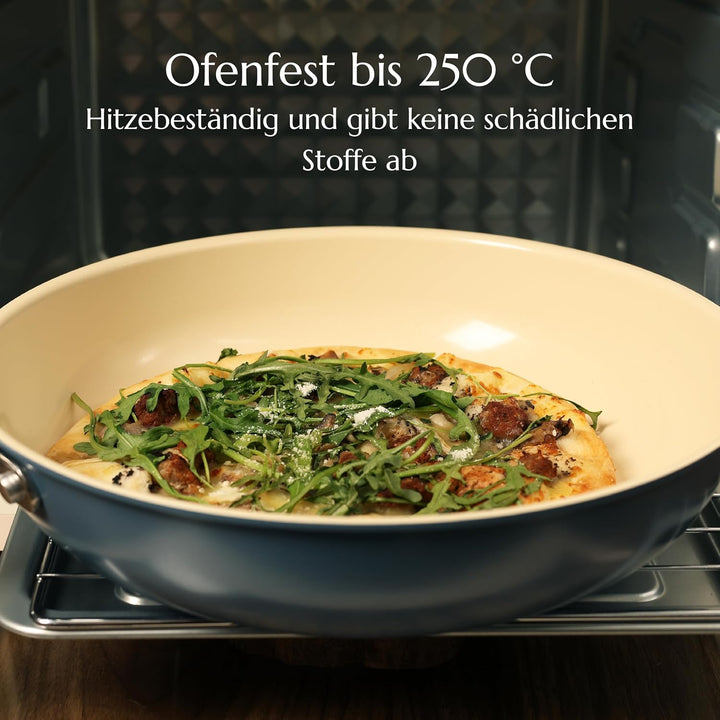 Uukrave Keramik Bratpfannen ohne Teflon, Pfannenset Induktion, Keramikpfanne ohne ptfe und pfoa 20/2