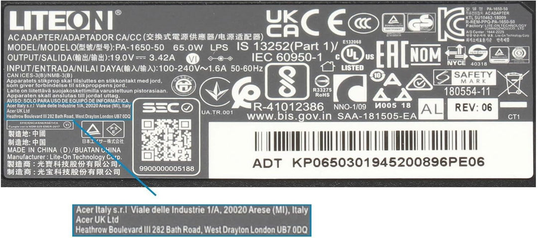Acer Aspire E5-571G Original Netzteil 65 Watt