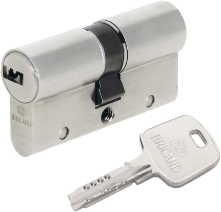 BRICARD Serial XP 10 + 30 Halbzylinderschloss vernickelt 18006 mit Knopf 40 = 10+30 Acier Nickelé, m