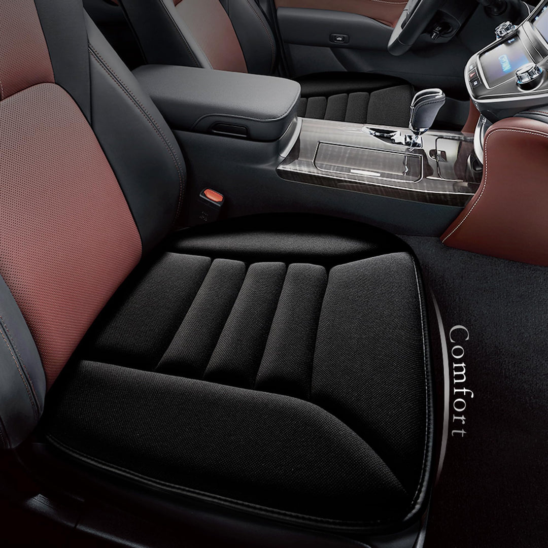 kingphenix Auto Sitzkissen mit 3,0 cm Komfort Memory Foam Sitzkissen für Auto und Bürostuhl - Schwar