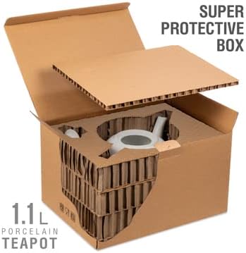 Teekanne Swansea Weiss 1,1 L Porzellan Teekanne für Teebeutel, tropffrei, Teapot Englisch grosse Por
