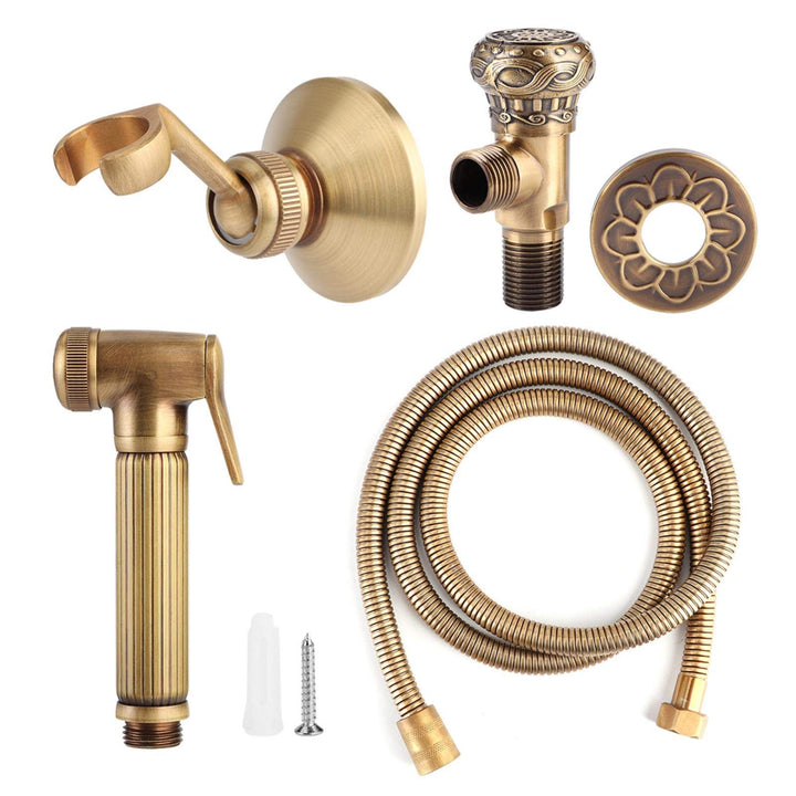 Handheld Bidet Sprayer Set Vintage Messing Bidet Wasserhahn Sprayer Badezimmer Duschkopf Inklusive H