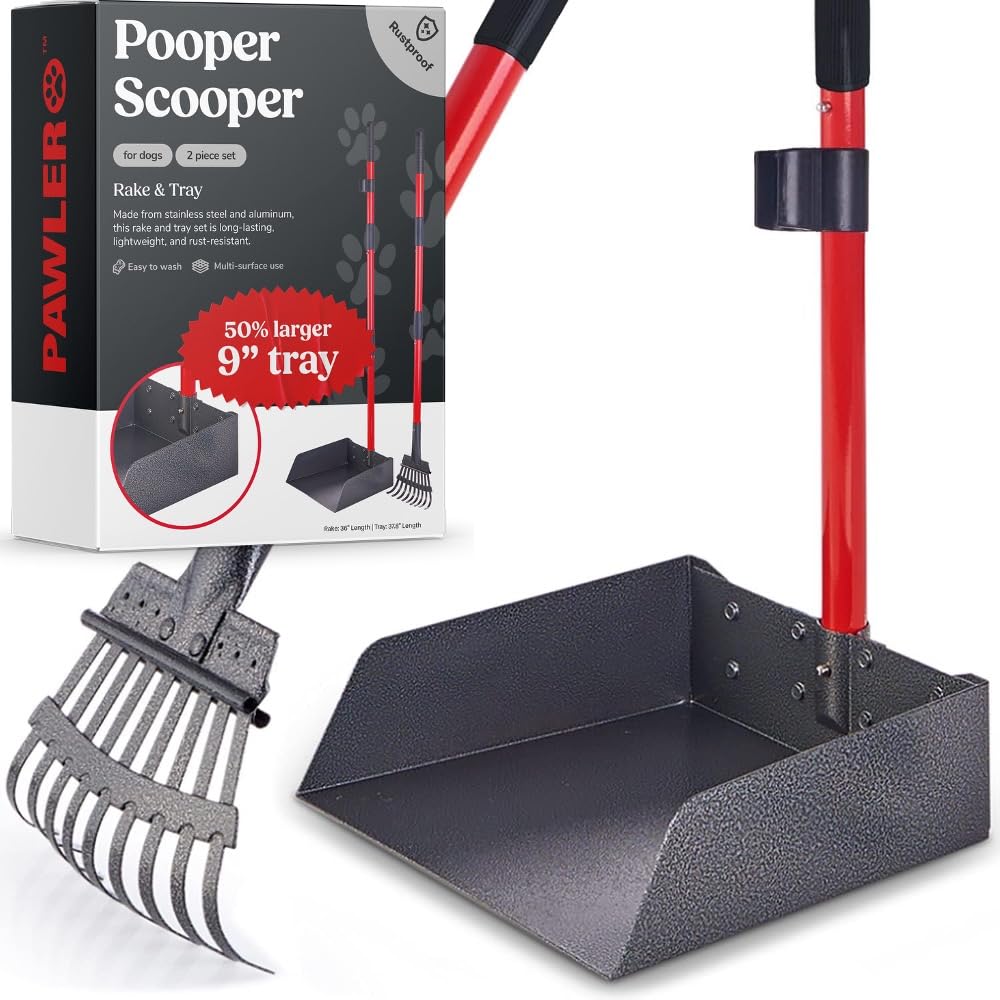 Pawler Strapazierfähiges Hundekotschaufel-Set, Hof und Gras Larger 9" x 9.5", Larger 9" x 9.5"