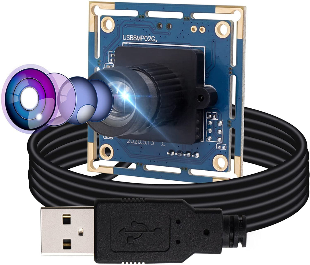 G Webcamera_USB 8MP USB Kameramodul Webcam Boardmodul mit verzerrungsfreiem 75Grad Objektiv,2448p US