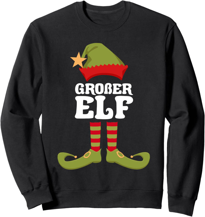 Grosser Elf Weihnachtself Weihnachten Sweatshirt
