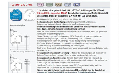 Eltako Treppenlichtzeitschalter, TLZ61NP-230V+UC