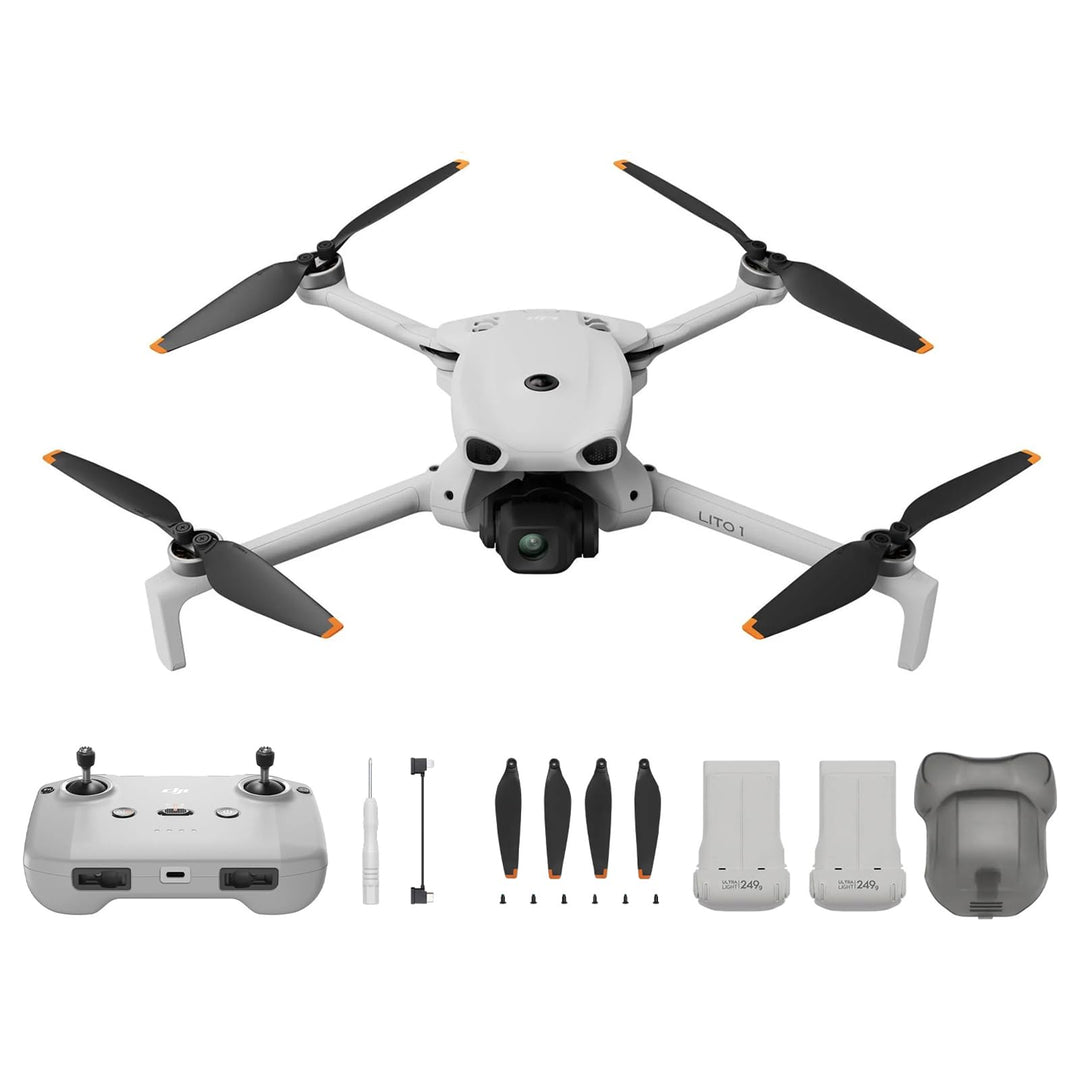 DJI Lito 1 Combo mit 2 Akkus Bundle, Drohne mit 4K Kamera, Hinderniserkennung, ActiveTrack, 4K Video