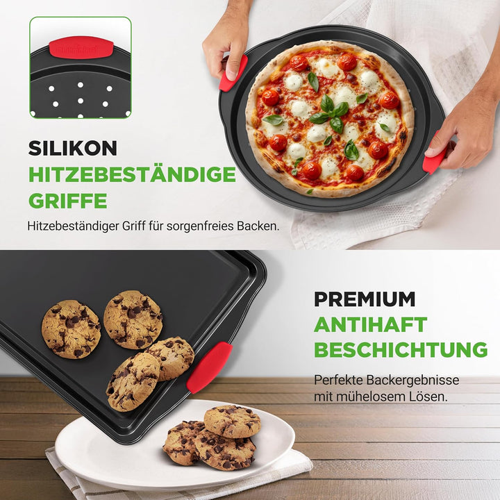 NutriChef NCSBS8S hitzeroten Silikongriffen, ofenfest, Eisen, schwarz 8 Piece Set Schwarz, 8 Piece S