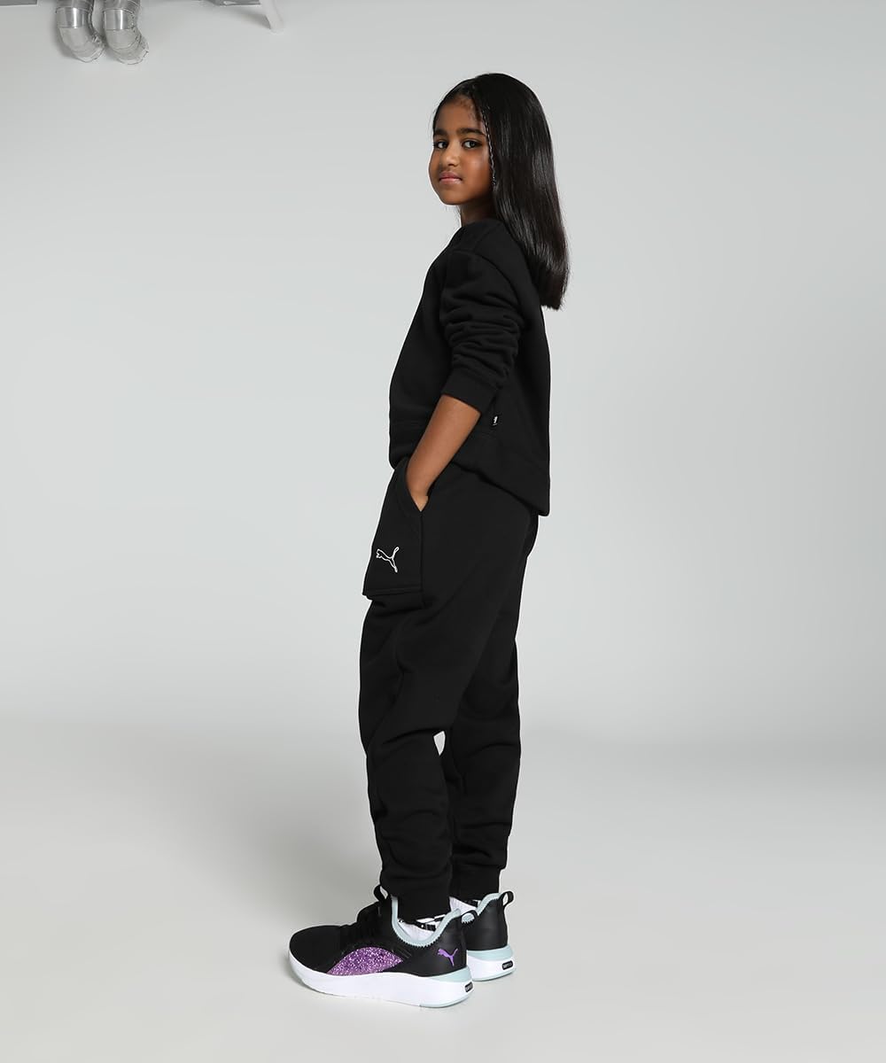 PUMA Mädchen Loungewear Suit Fl G Trainingsanzug 104 Puma Schwarz, 104 Puma Schwarz