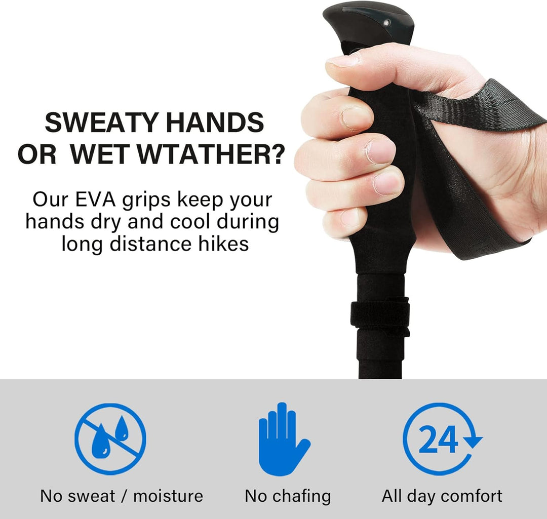 BISINNA Wanderstöcke Trekkingstöcke Nordic Walking Stöcke - 95-115 cm / 115-135 cm Faltbar Verstellb