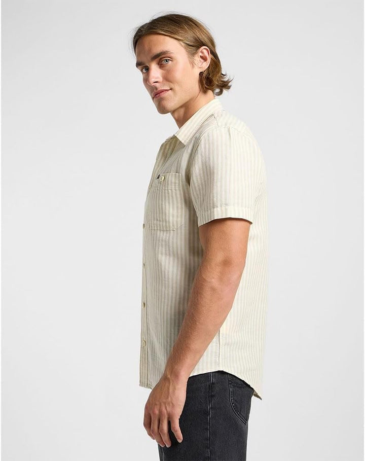 Lee Herren Ss Leesure Shirt, S Pioneer Ecru