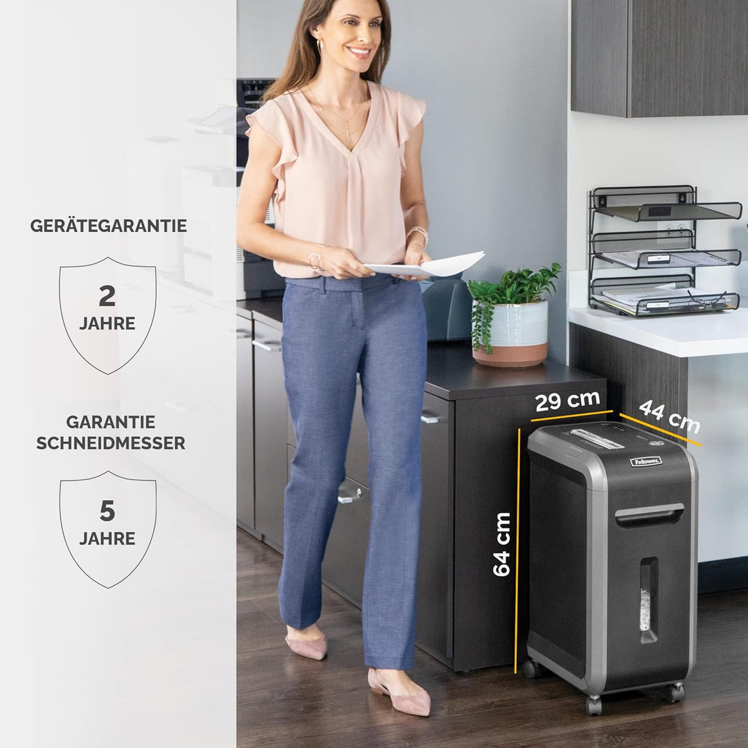 Fellowes 18 Blatt Aktenvernichter, Partikelschnitt (P4) Papierschredder für Büro, Powershred 99Ci, S