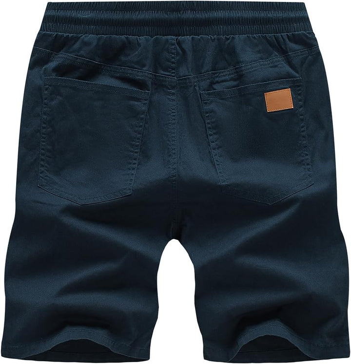 JMIERR Kurze Hosen Herren Shorts Herren Sommer Chino Baumwolle Elastische Taille mit Taschen XL E Bl