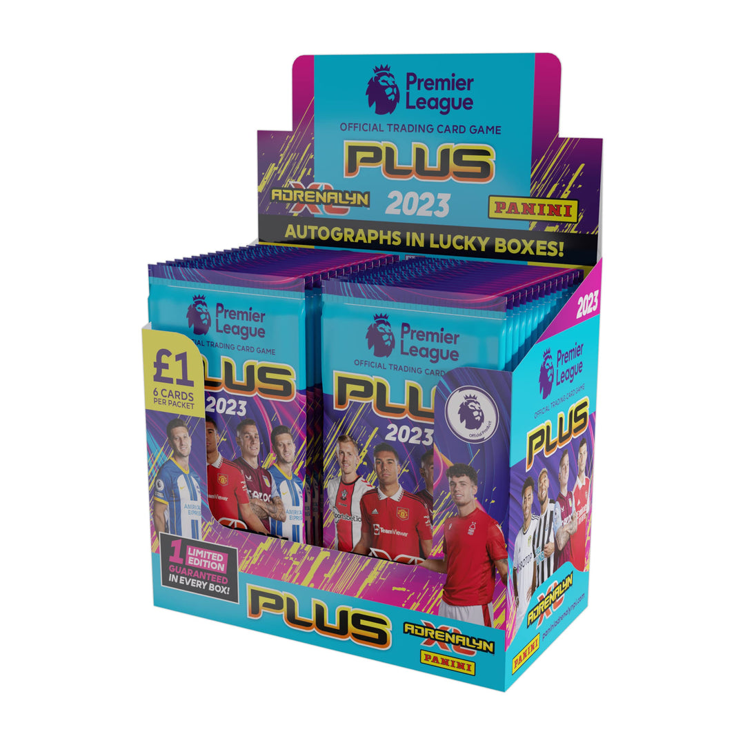 Panini x50 Packs Fussball Premier League 2022/23 Adrenalyn XL Plus, 50 Packungen, Buchstabendruck, 5