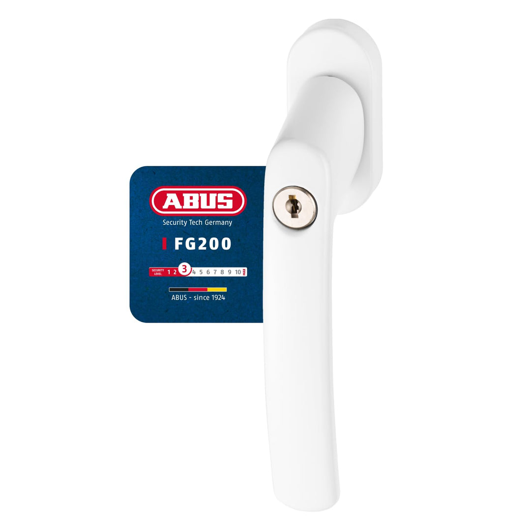 ABUS Abschliessbarer Fenstergriff FG200 AB208 - 10er Set - Fensterknauf mit Druckzylinder, gleichsch