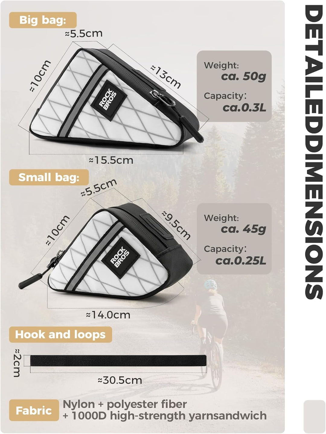 ROCKBROS Rahmentasche für Brompton Faltrad Rahmentasche Fahrrad Dreieckstasche Aufbewahrungstasche f