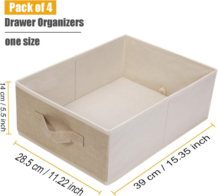 OVAKIA Faltbar Aufbewahrungsboxen Stoff, Schrank Schubladen Organizer Ordnungssystem für Garderobe K