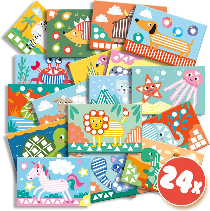 SES Creative 14632 Animal Ich lerne kleben und Formen erkennen, diverse Farben Traditionell, Traditi