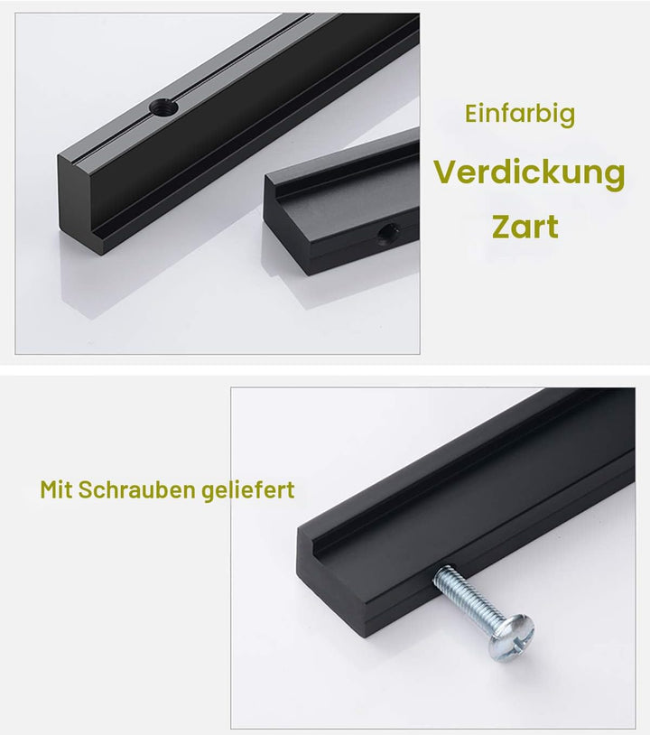 Qrity 10 Stück Aluminiumlegierung Möbelgriff Stangengriff Bohrlochabstand 288 mm Küchengriff Schrank