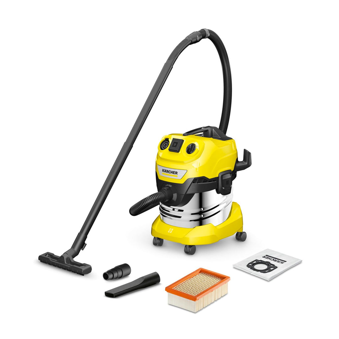 Kärcher WD 4 P S V-20/5/22 Nass-& Trockensauger, 20 l Edelstahlbehälter, 1000 W, 5 m Kabel, 2,2 m Sa